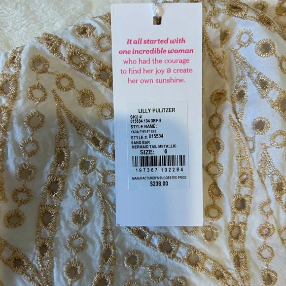 NWT 2 Piece Lilly Pulitzer Yara Eyelet Set - Picture 3 of 3